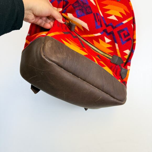 Pendleton Wool Backpack Red Orange Leather main image 10